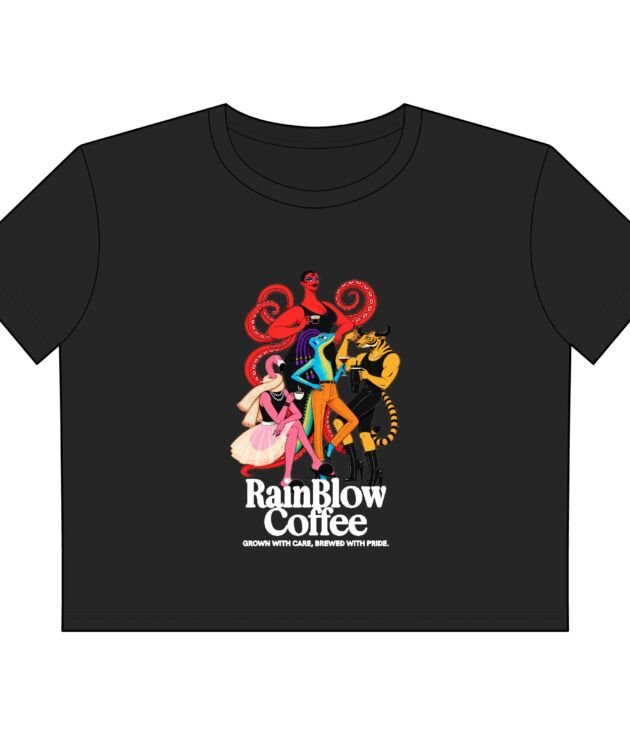 Rainblow Coffee Characters Crop Tee