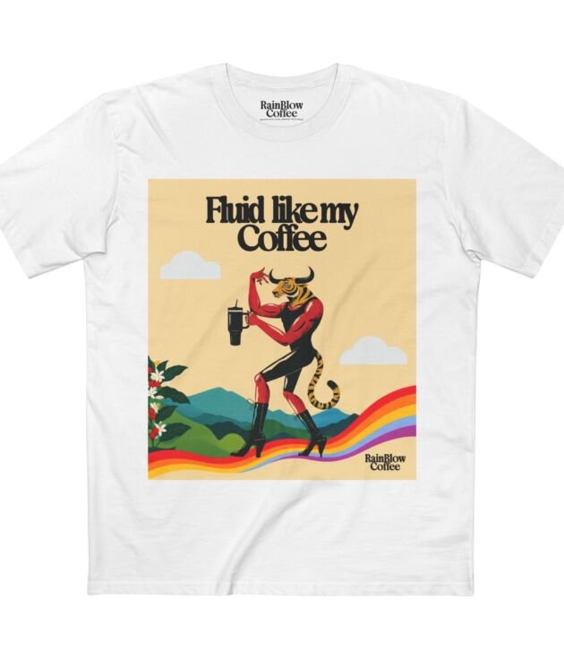 Rainblow Coffee White/Colors Fluid Like my coffee t-shirt