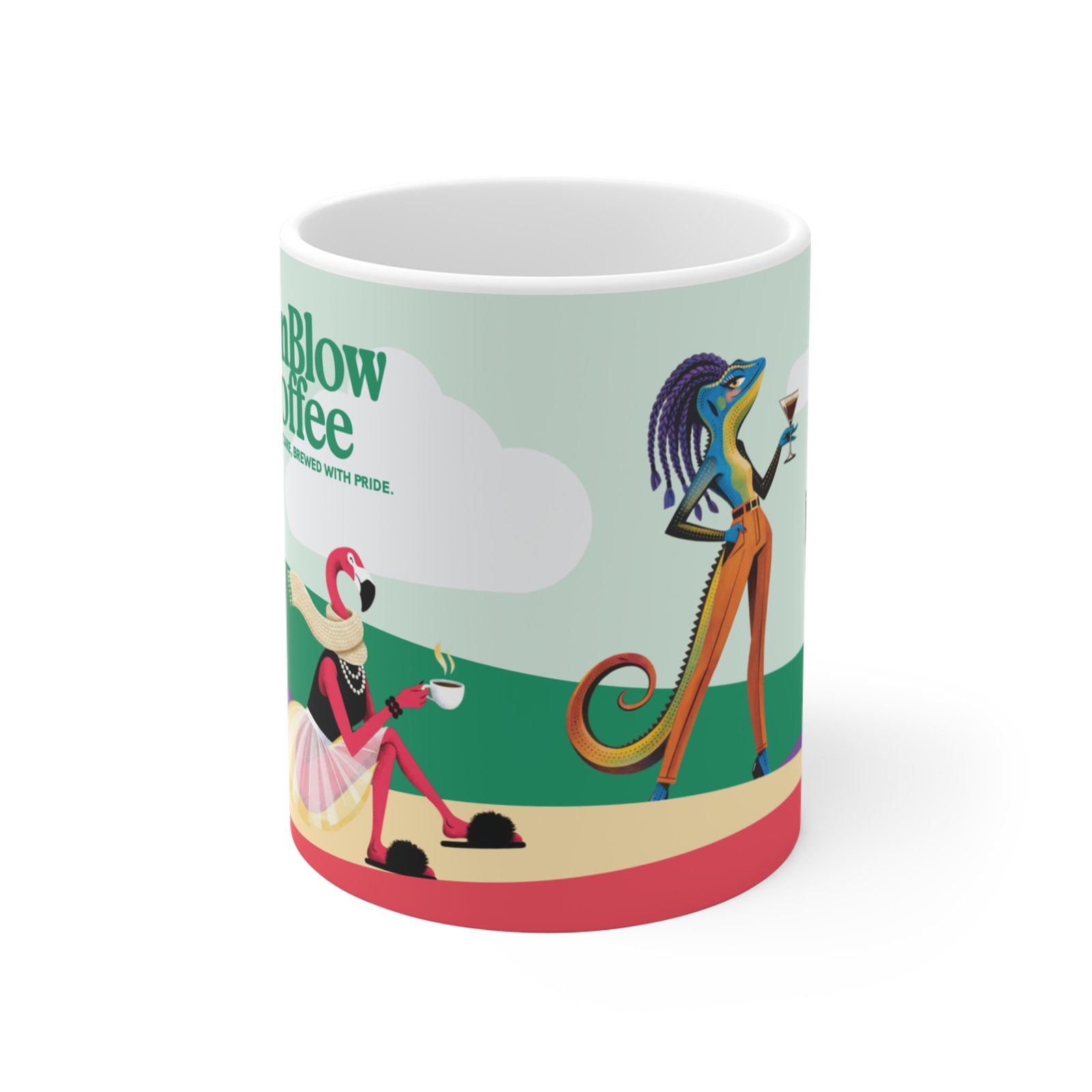 Rainblow Coffee Green Mug 11 Oz