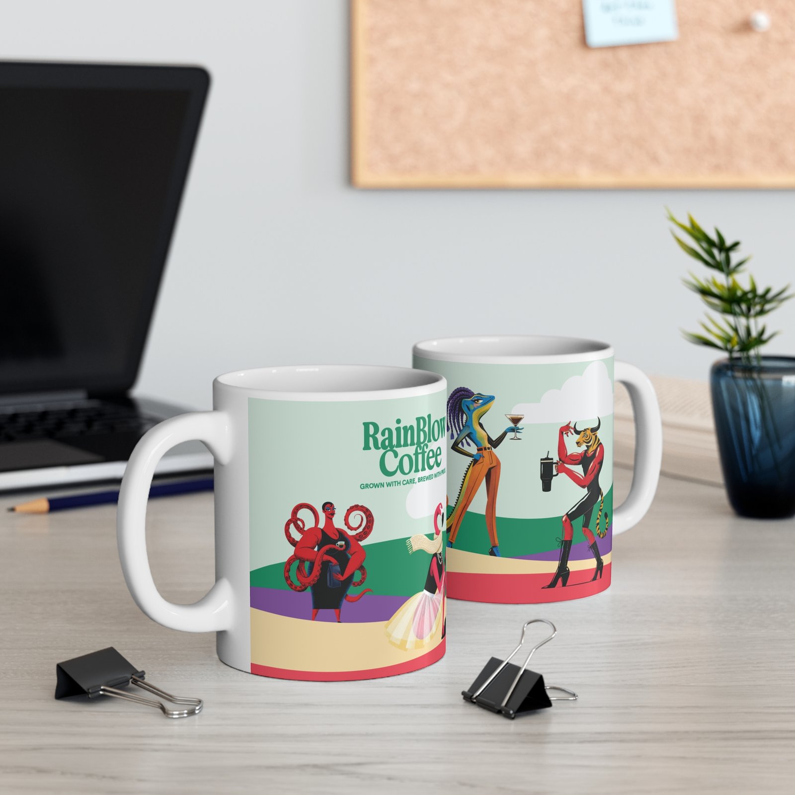 Rainblow Coffee Green Mug 11 Oz - Image 5